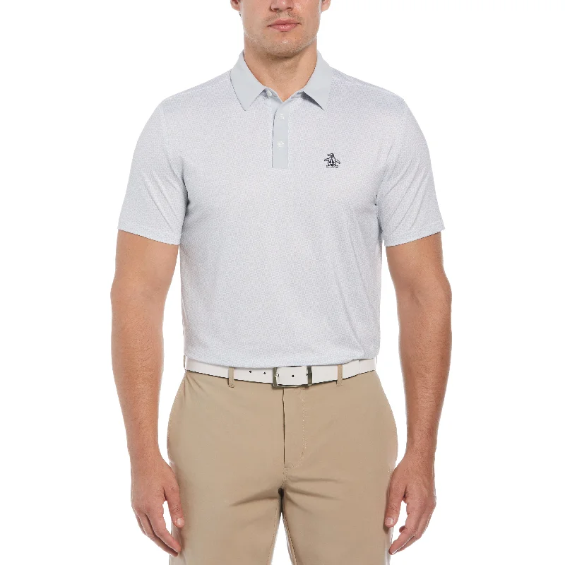 Men's Shirts with UV ProtectionAll-Over Retro Micro Floral Print Golf Polo