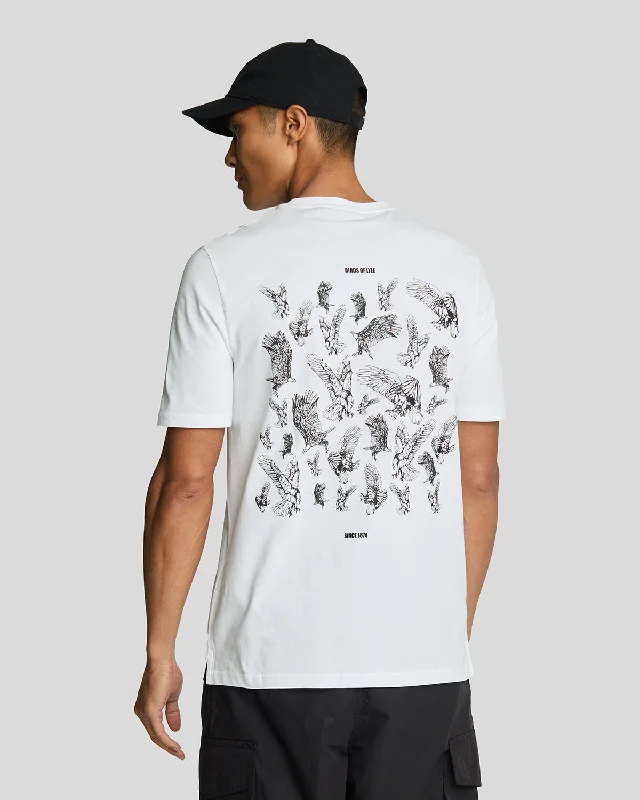 Men's Shirts with Lace-Up HemlinesScattered Eagles Graphic T-Shirt