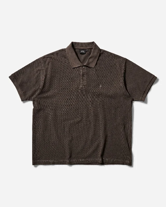 Men's Shirts for BoatingPique Polo Pigment Dyed Brown