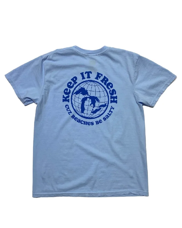 Men's Shirts with Contrast CollarsThe Great Lakes State - Keep It Fresh - T-Shirt - Light Lake Blue