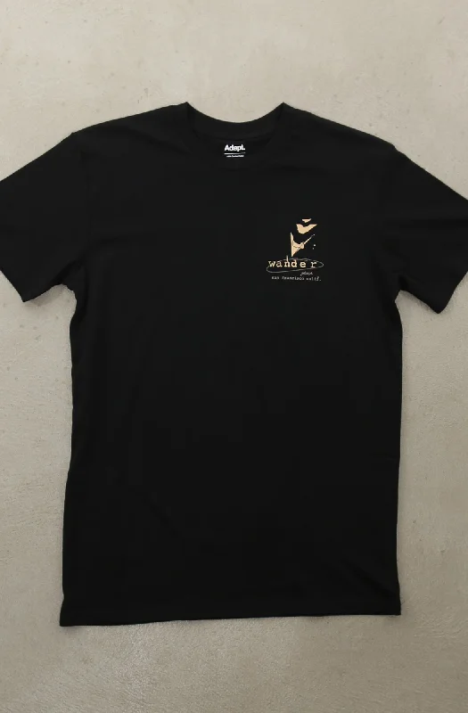 Men's Shirts with Tab CollarsWander (Men's Black A1 Tee)