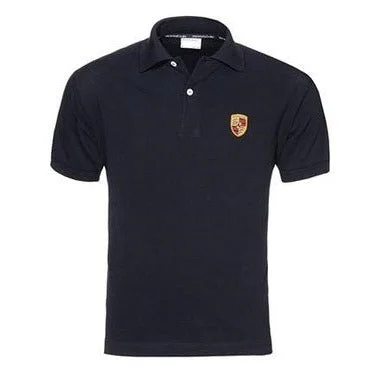 Men's Collared Shirts for Formal OccasionsPorsche Crest Men's Polo Shirt - Black