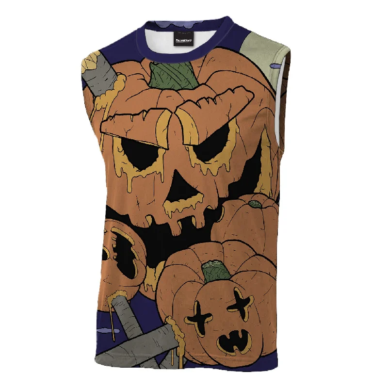 Men's Shirts with Custom MonogramsZombie Pumpkin Sleeveless T-Shirt