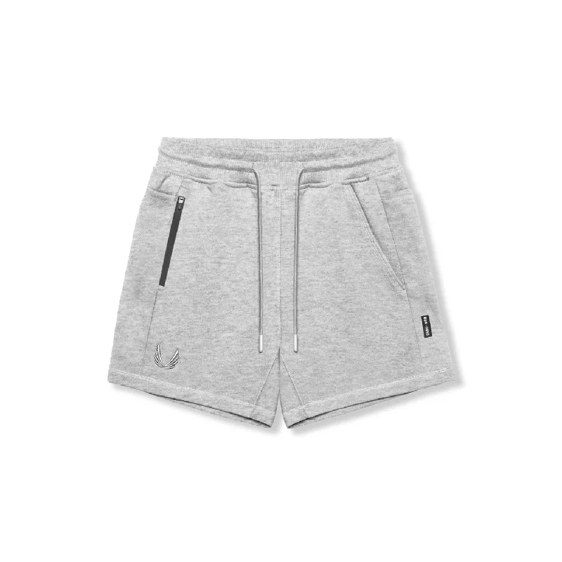 Men's Pants with Contrast Waistbands0867. Tech-Terry™ Sidelock Sweat Short - Heather Grey