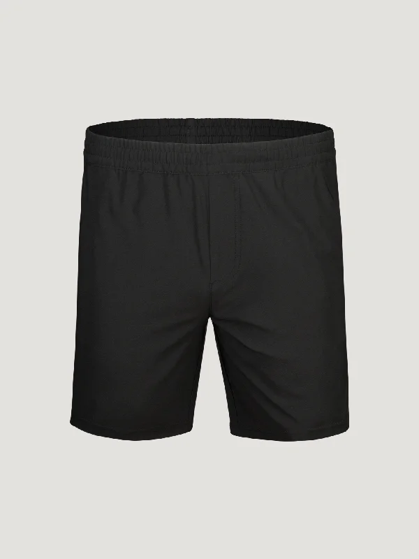 Men's Pants with Logo EmbossmentsBlack Stretch Performance Shorts