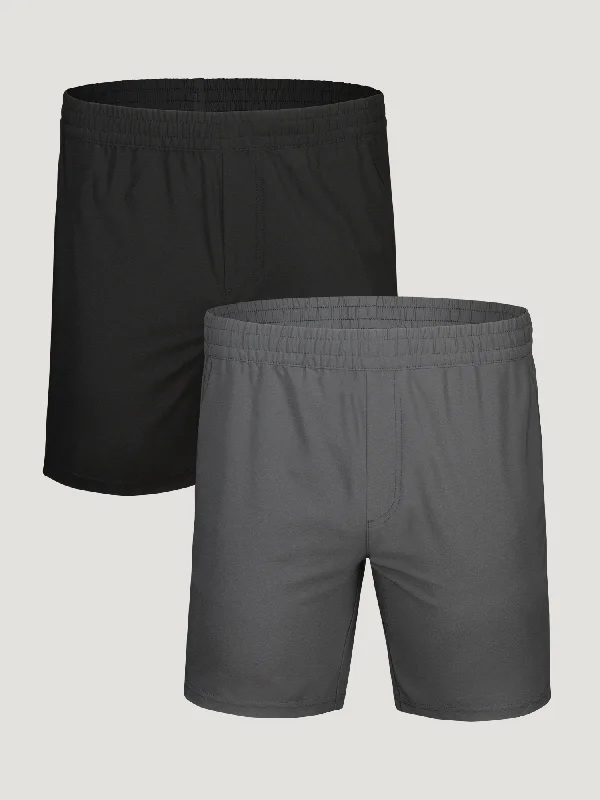 Men's Button-Fly Pants for a Traditional TouchFoundation Stretch Performance Shorts 2-Pack