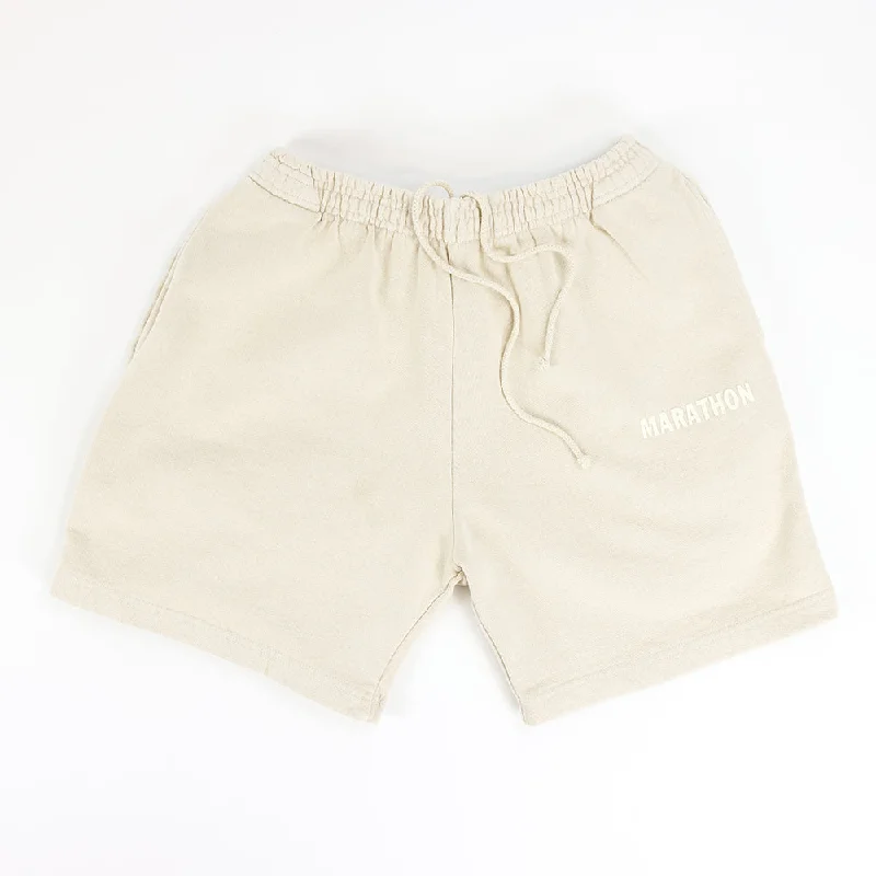 Men's Pants with Pleated FrontsMarathon Leisure Tonal Sweat Shorts - Cream