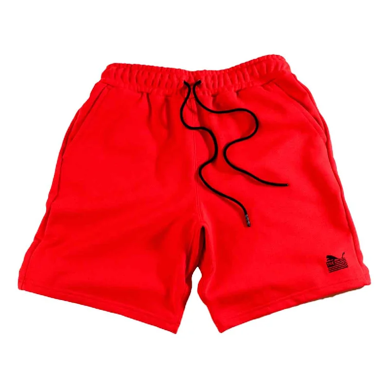 Men's Pants with Ripped and Distressed DetailsPUMA x TMC Everyday Hussle Collection Sweat Shorts - Red