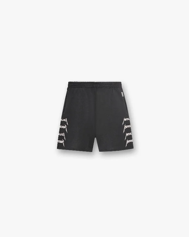 Men's Pants with Hidden ButtonsRepresent X Metallica™️ Local Crew Short - Stained Black