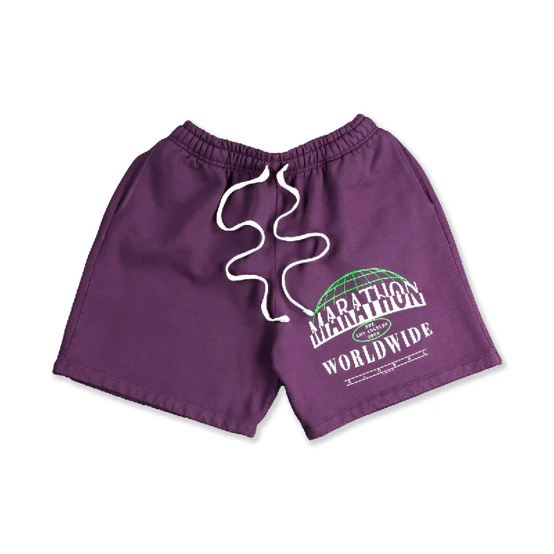 Warm Men's Fleece-Lined PantsWorldwide Shorts - Purple Mauve