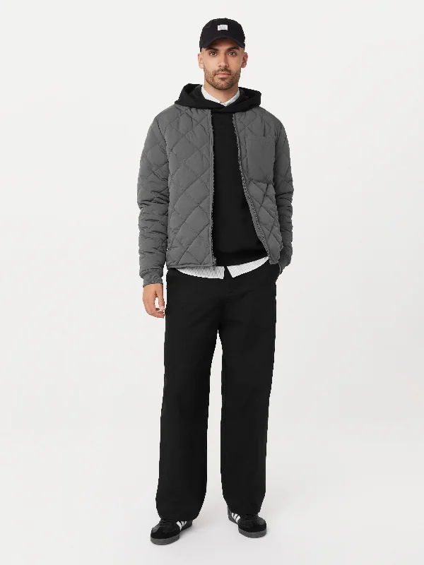 Men's Coats with Stretch FabricThe Skyline Reversible Bomber in Dark Grey