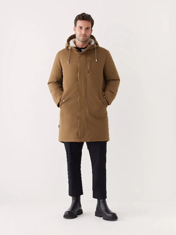 Men's Coats with Contrast StitchingThe Alpine Parka in Sepia