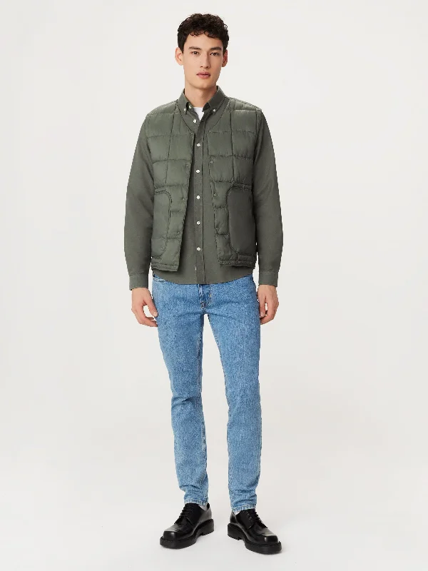 Casual Men's Bomber JacketsThe Aero Quilted Vest in Boreal Green