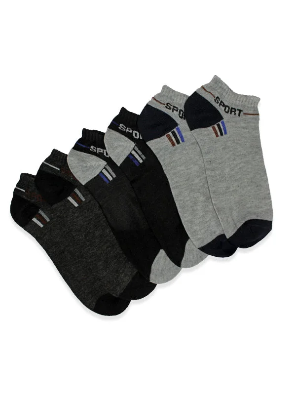 MS02 Pack of 3 Ankle Socks For Men's Multicolor & Multidesign