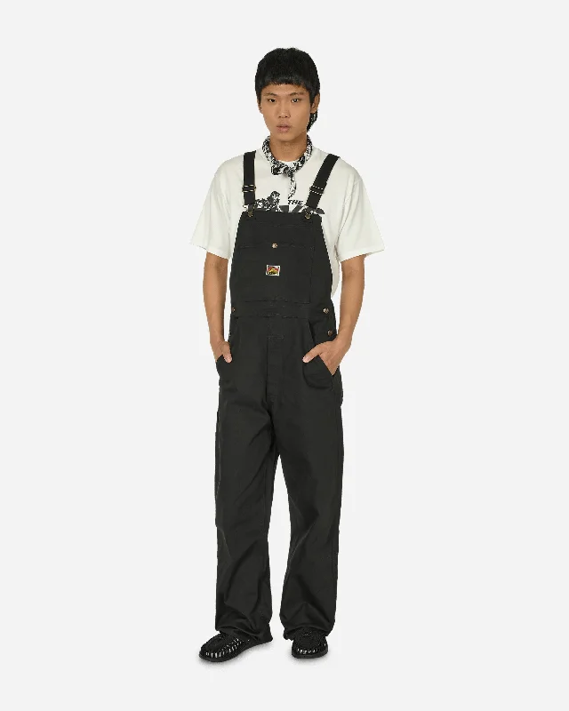 High-Waisted Men's JeansBib Overalls Black