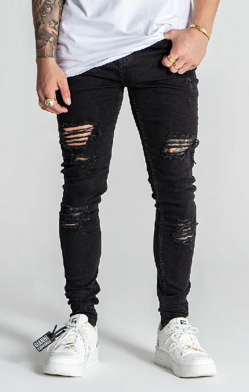 Workwear Men's JeansBlack Core Destroyed Jeans