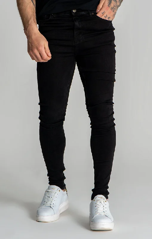 High-Quality Ripped Men's JeansBlack Core Skinny Jeans