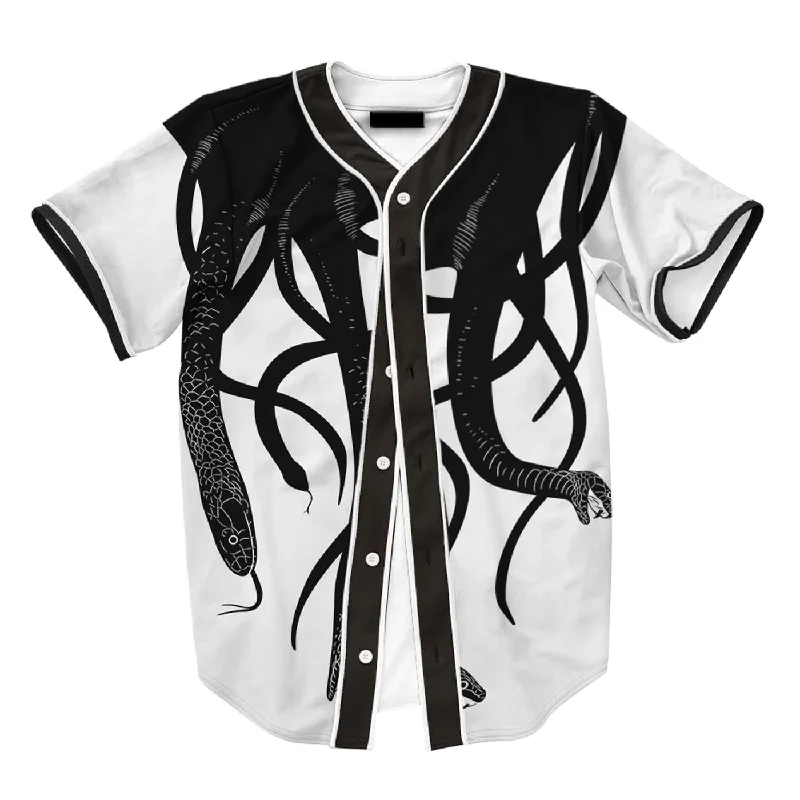 Men's Shirts with Embroidered DesignsBlack Snakes Jersey