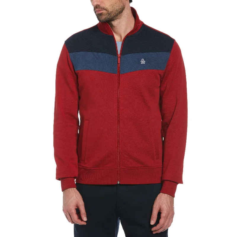 Men's Coats for HikingColorblock Fleece Track Jacket