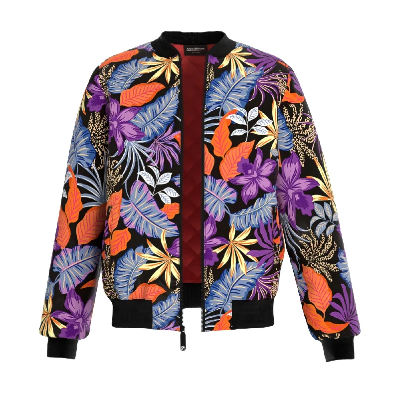 Men's Coats for SpringEvening Floral Dance Bomber Jacket