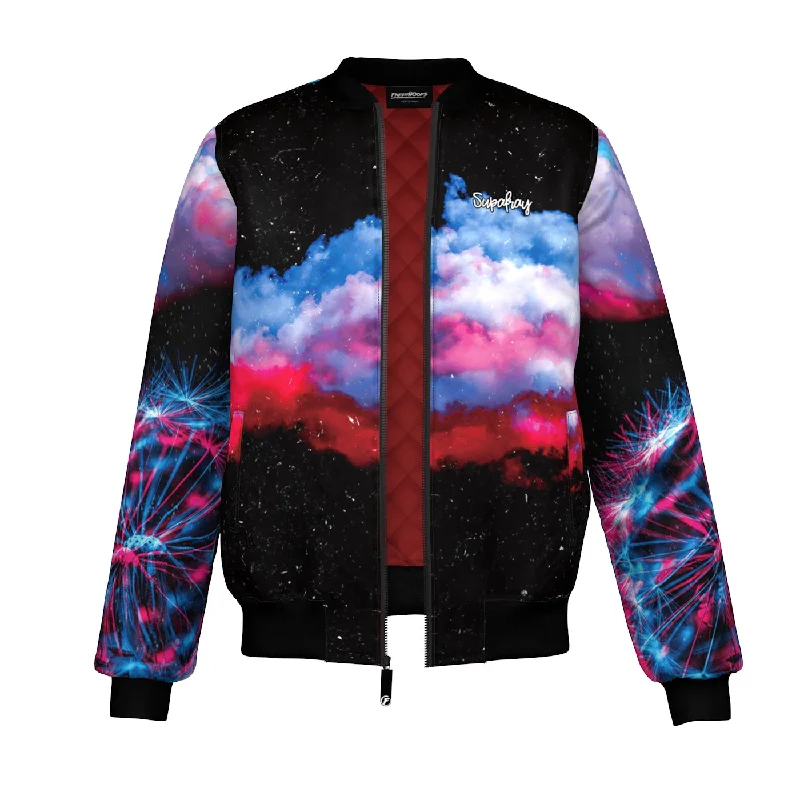 Men's Coats with Hidden PocketsFloating In Space Bomber Jacket