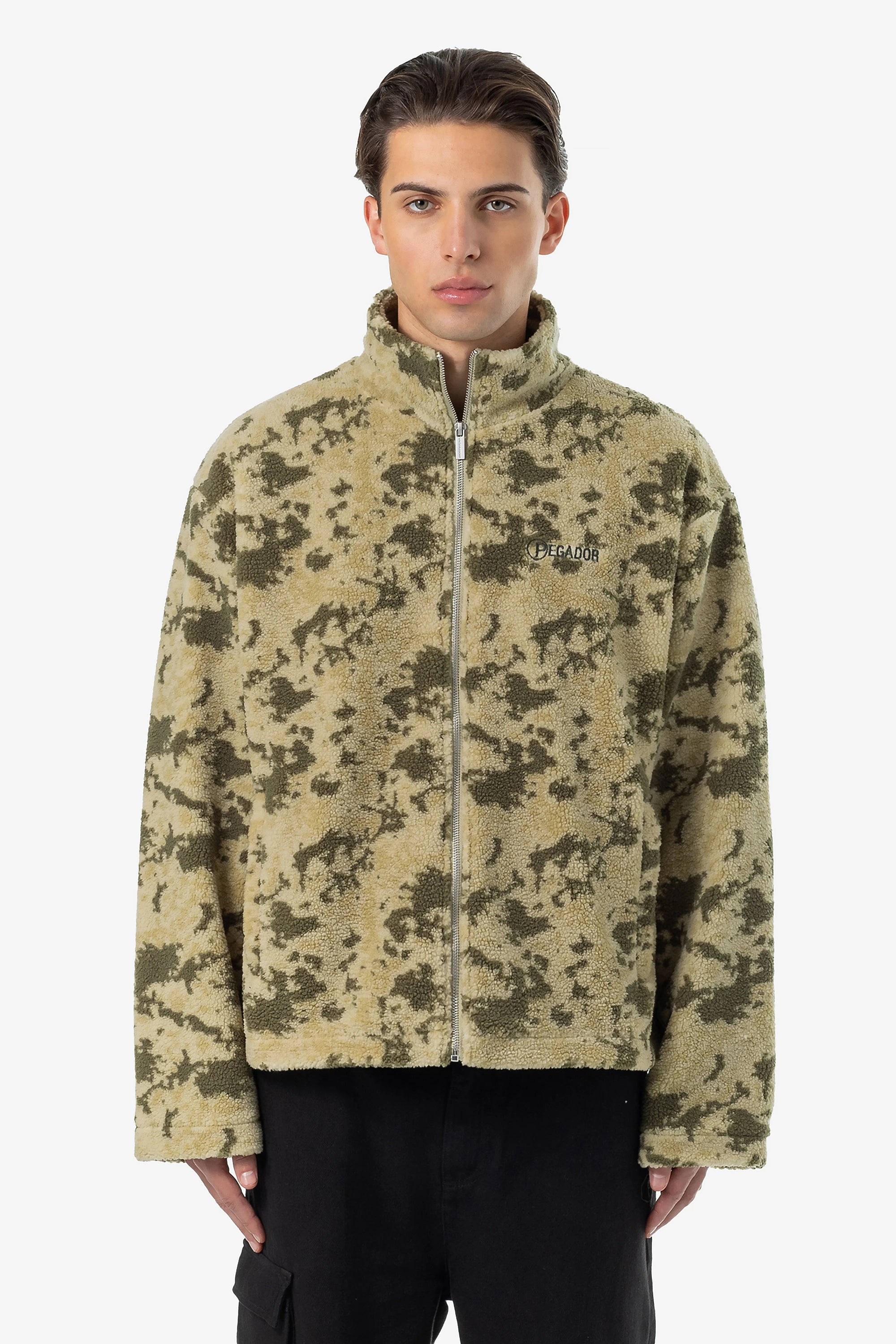 Men's Coats with Velcro ClosuresJohnson Teddy Jacket Mud Camouflage