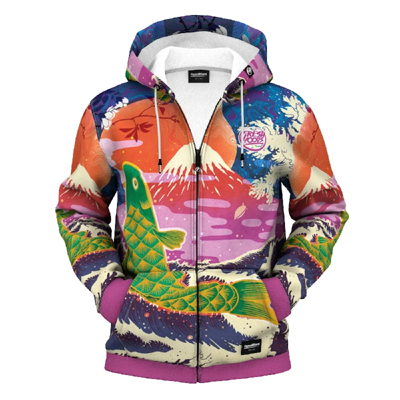 Men's Hoodies for Short MenMystic Koi Zip Up Hoodie