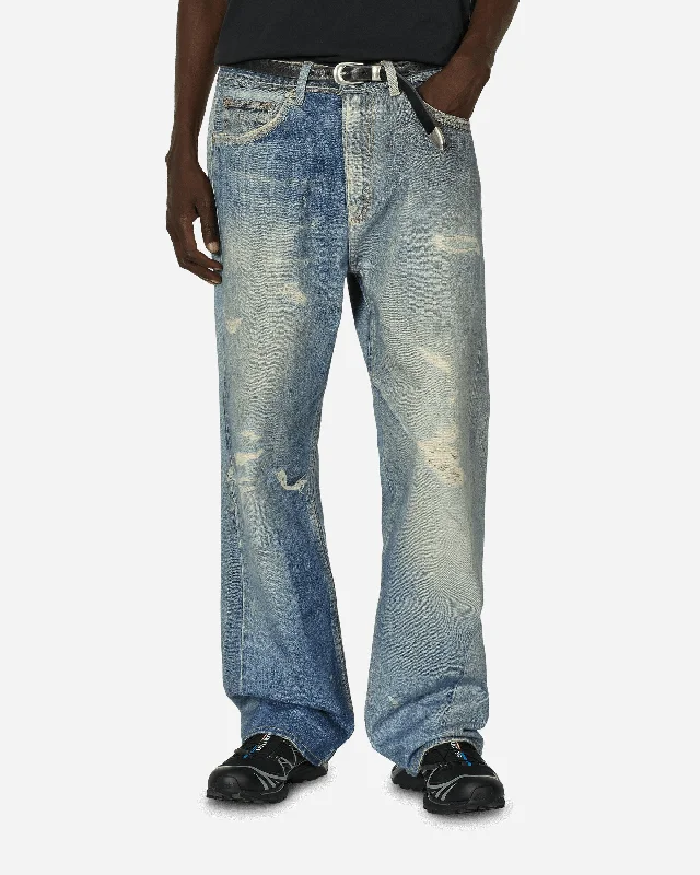 Wash and Wear Men's JeansThird Cut Jeans Digital Denim Print