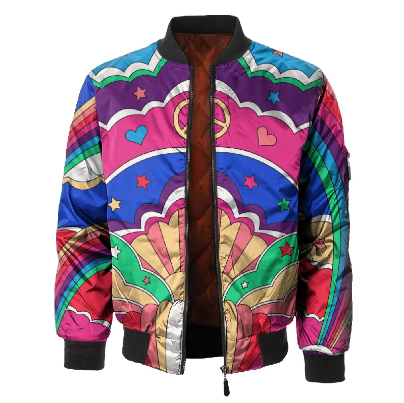 Weather-Resistant Men's CoatsPeace N' Love Bomber Jacket