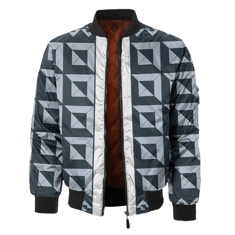 Men's Coats with Magnetic ClosuresPorcelain Bomber Jacket