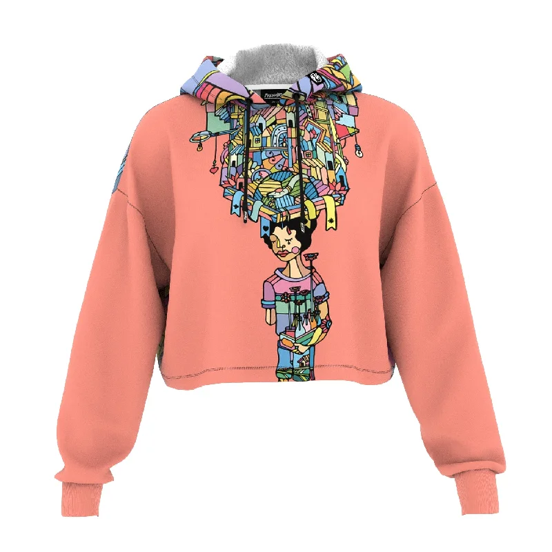 Men's Hoodies for LayeringPorta Peach Cropped Hoodie