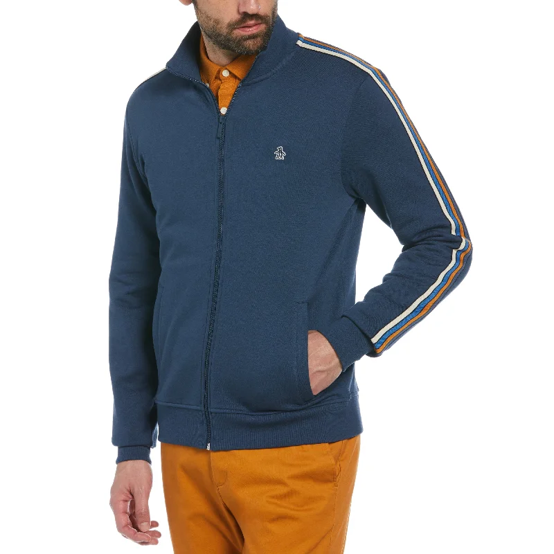 Men's Coats for Dressy OccasionsStripe Tape Fleece Track Jacket