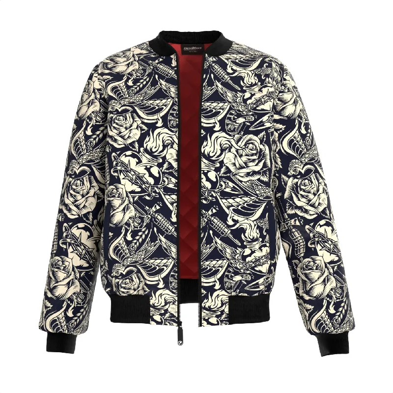 Men's Coats Made in the USATattoo Pattern Bomber Jacket