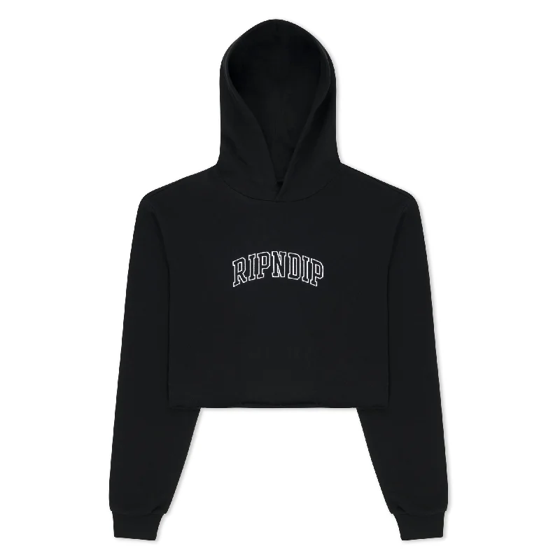 Men's Hoodies with Hidden PocketsTeam Spirit Cropped Hoodie (Black)