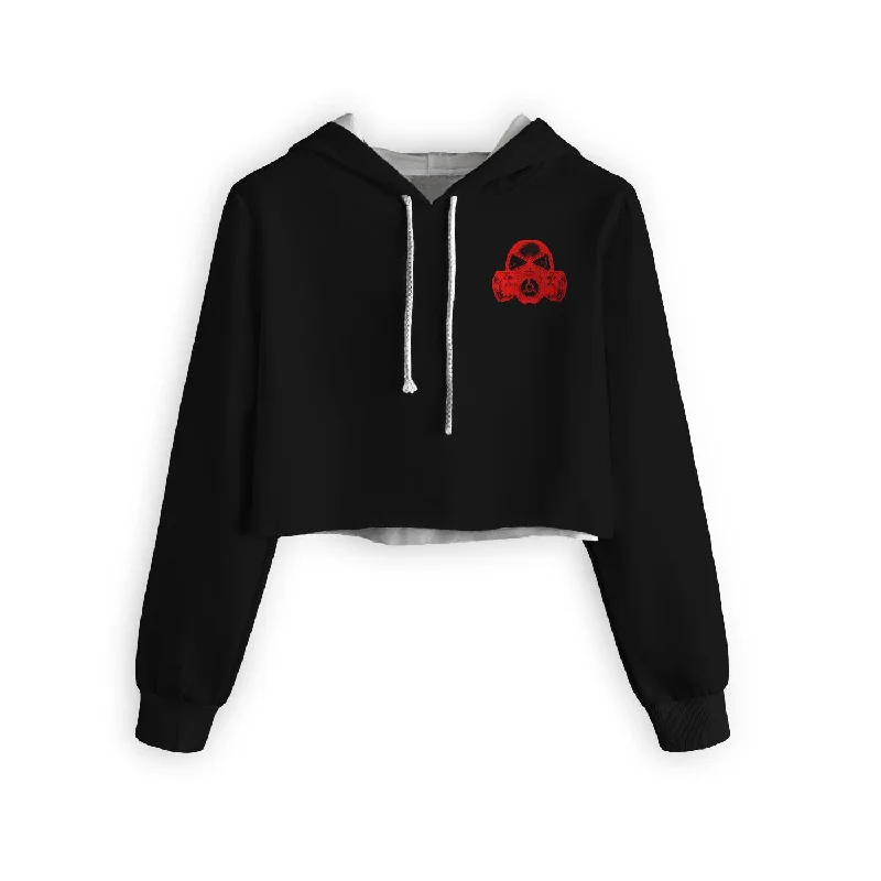 Men's Hoodies with Embroidered PatchesX Mask Cropped Hoodie