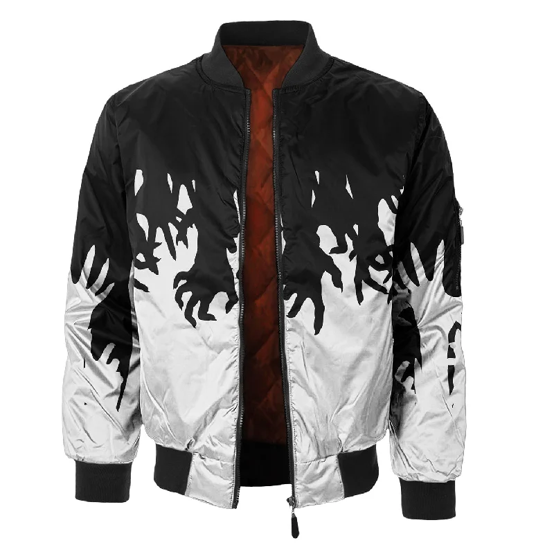 Men's Coats with Wind-Resistant FabricZombies Hands Bomber Jacket