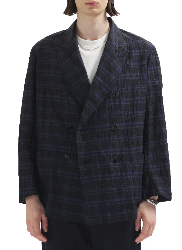 Men's Coats for Everyday WearImported Hybrid Linen Seersucker Double Breasted Soft Blazer