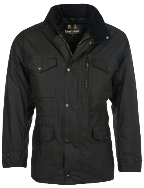 Men's Coats for Everyday WearBarbour Black Sapper Wax Jacket