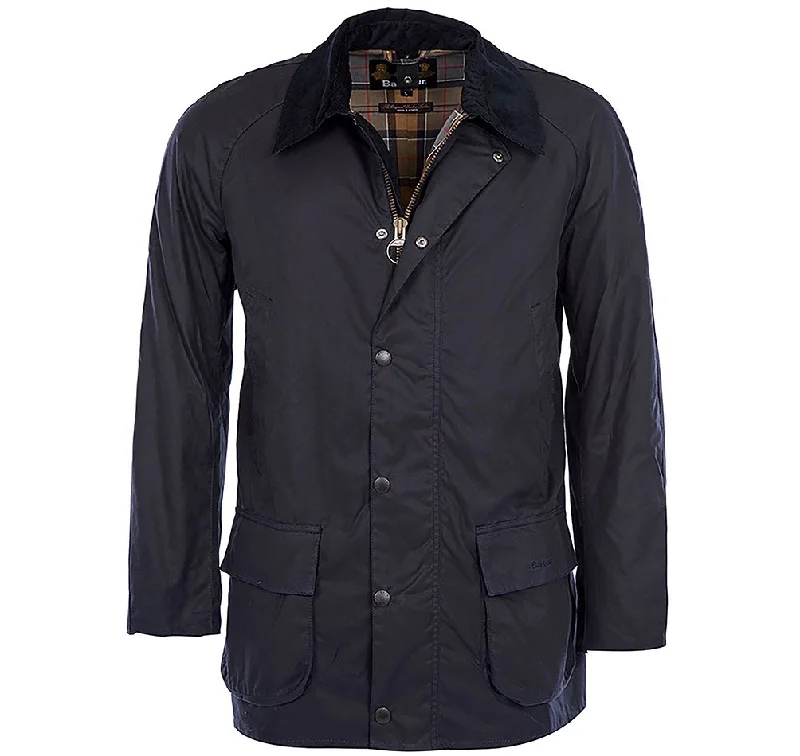 Men's Coats with Wind-Resistant FabricBarbour Navy Bristol Waxed Cotton Jacket