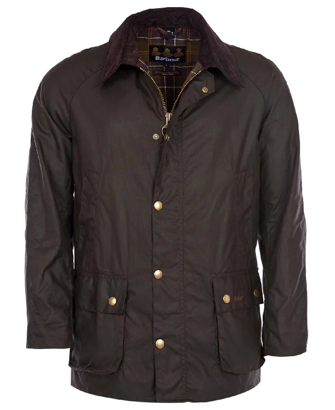 Men's Coats with Patchwork DesignsBarbour Olive Ashby Waxed Cotton Jacket