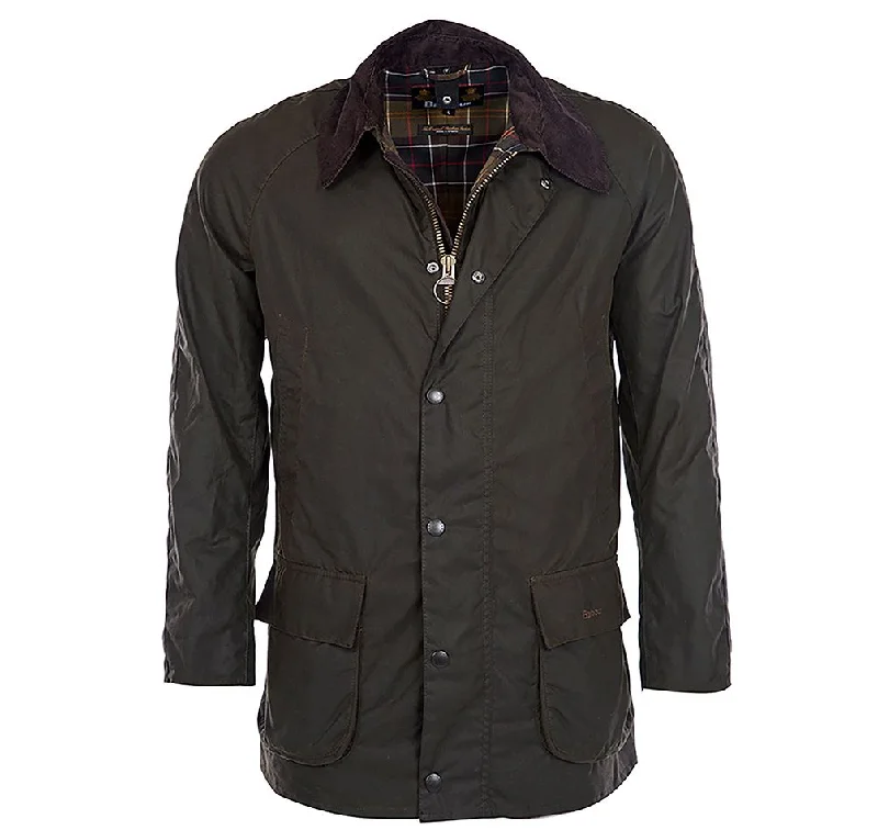 Men's Coats with Removable LiningsBarbour Olive Bristol Waxed Cotton Jacket