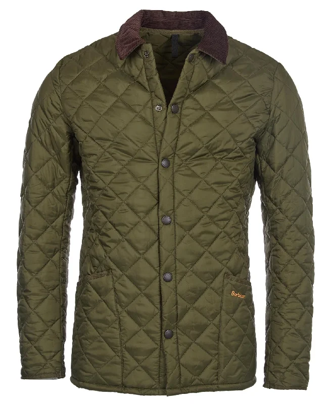 Cool Men's Pea CoatsBarbour Olive Heritage Liddesdale Quilted Jacket