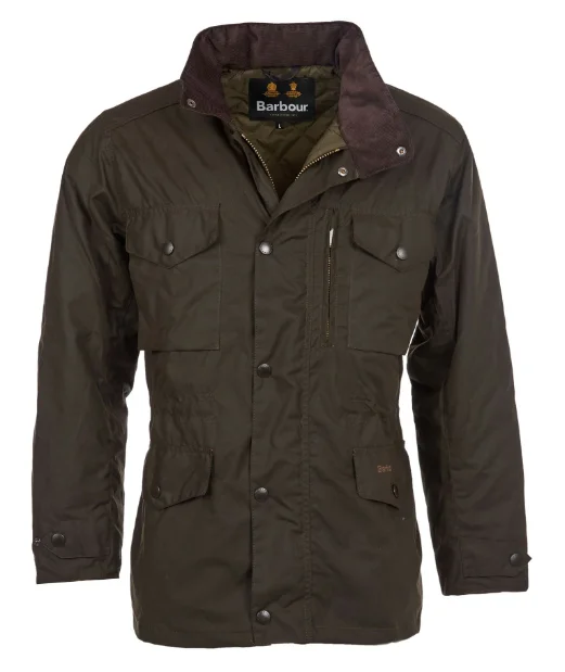 Functional Men's Ski JacketsBarbour Olive Sapper Wax Jacket