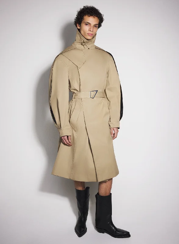 Men's Coats with Liningbeige belted trenchcoat