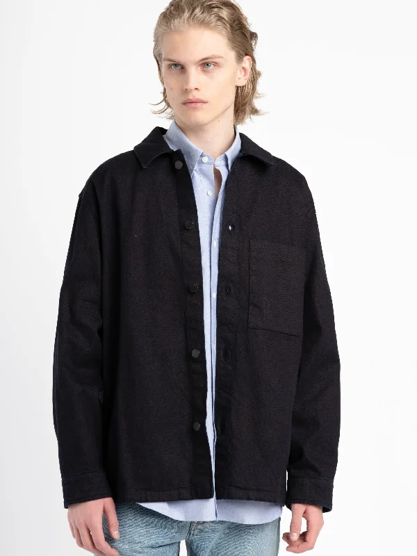 Lightweight Men's WindbreakersBlack Denim Overshirt