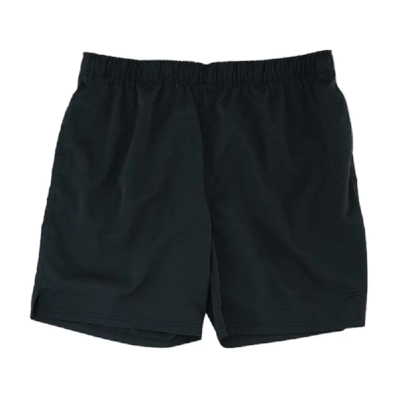 Men's Pants with Contrast Fabric PanelsBlack Solid Active Shorts