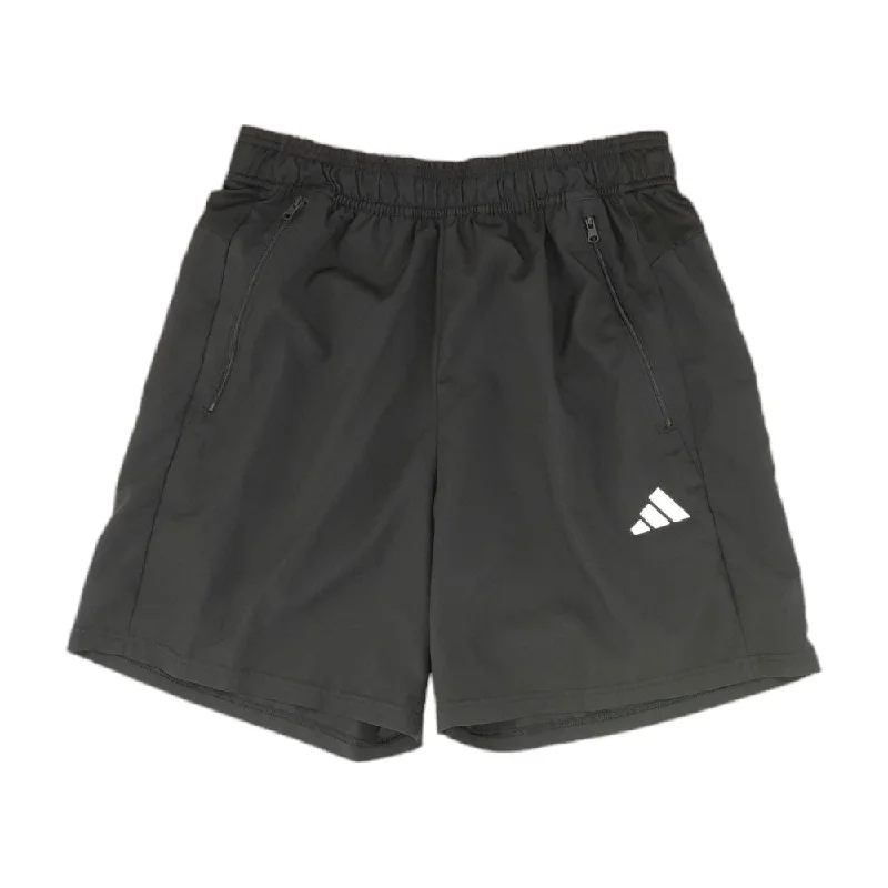 Men's Pants with Faux Leather PatchesBlack Solid Active Shorts