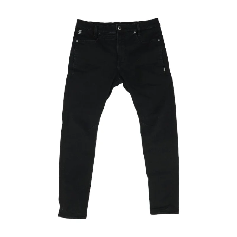 Men's Pants with Hidden ButtonsBlack Solid Slim Jeans