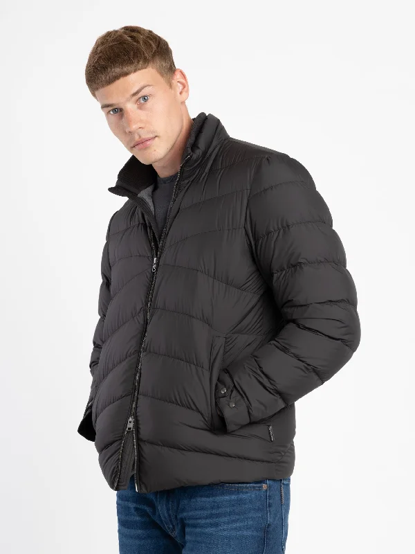 Men's Coats for Short MenBlack Sundance Padded Microfiber Jacket