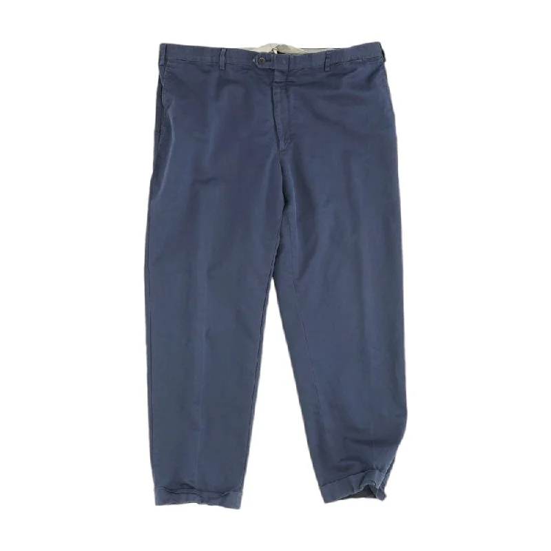 Men's Patterned Pants with ChecksBlue Solid Chino Pants